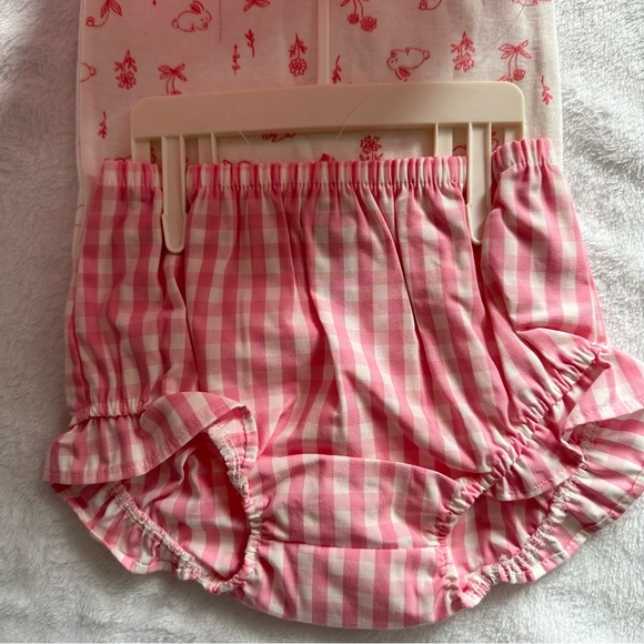 2/$20 3-piece Baby Pink Gingham Floral Set, 12m - Picture 2 of 4